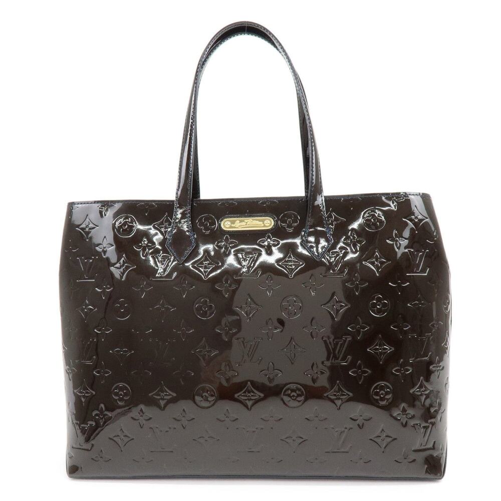 Louis Vuitton Monogram Vernis Wilshire GM Tote Blue